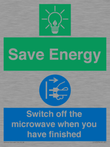 Save energy. Switch off the microwave when you have finished